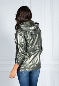 Metallic Green Rain Resistant Jacket