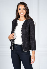 Pearl Detail Jacket in Black