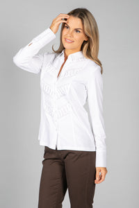 Crinkle White Blouse With Print