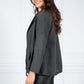 PAMELA SCOTT OPEN HOODED CARDIGAN IN DARK GREY