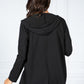 PAMELA SCOTT OPEN HOODED CARDIGAN IN BLACK