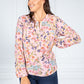 TWIST FLORAL BLOUSE IN LIGHT PINK