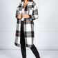 WINE CHECKED MIDI COAT