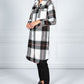 WINE CHECKED MIDI COAT