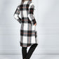 WINE CHECKED MIDI COAT