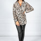 PAMELA SCOTT LEOPARD PRINT ZIP UP HOODIE