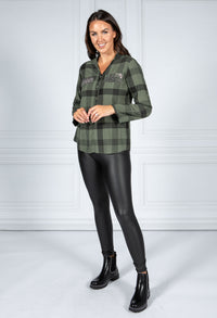 PAMELA SCOTT GREEN TARTEN BLOUSE