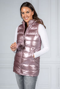 Pearlescent Padded Gilet in Galactic Purple