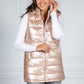 Pearlescent Padded Gilet in Cosmic Pink