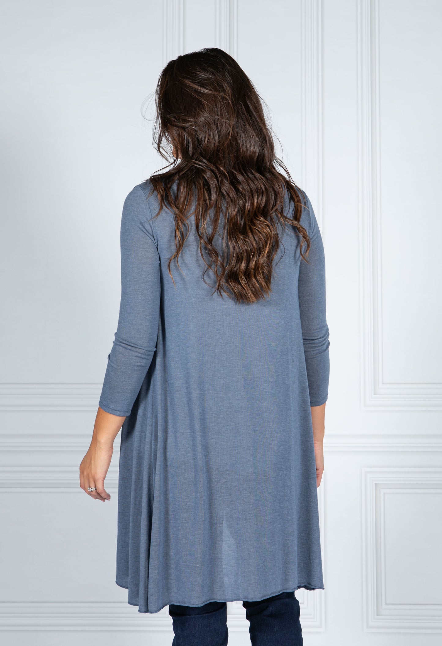 Lightweight Long Cardigan in Blue