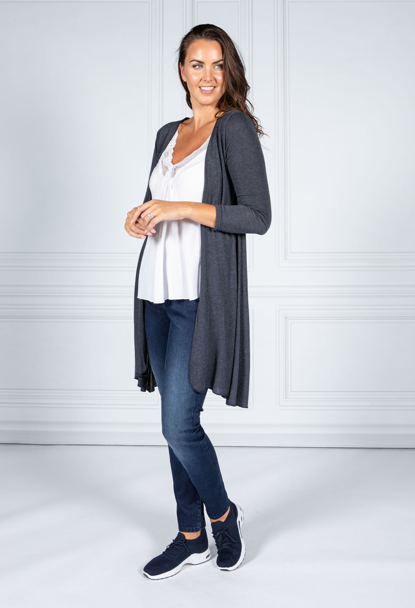 Lightweight Long Cardigan in Navy