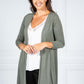 Lightweight Long Cardigan in Moss