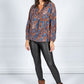 PAMELA SCOTT PAISLEY PRINT BLOUSE IN NAVY