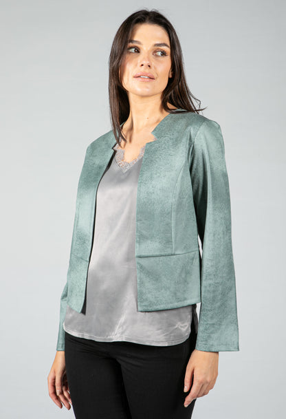 Vintage Faux Leather Biker Jacket in Sage