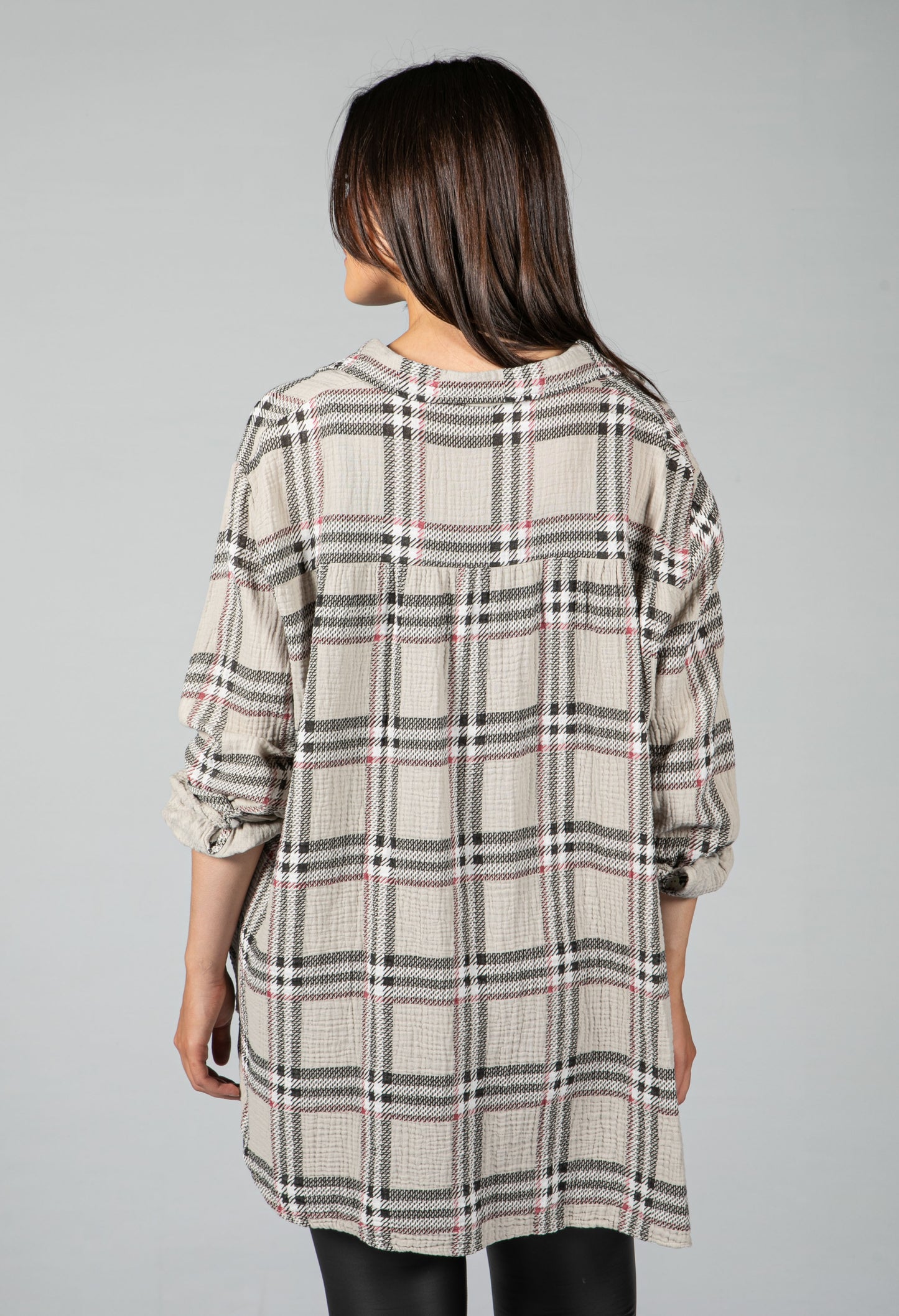 Light Sand Check Textured Shirt