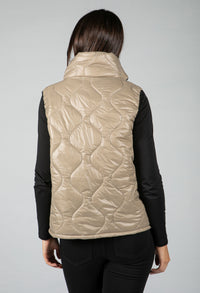 Quilted Gilet in Beige