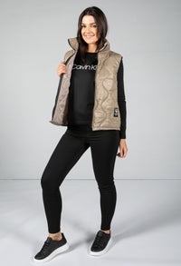 Quilted Gilet in Beige