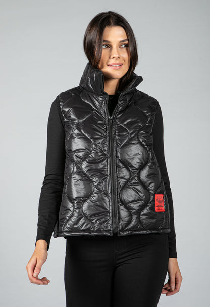 Quilted Gilet in Black