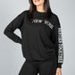 NEW YORK VARSITY CREW NECK JUMPER IN BLACK