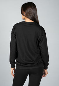 NEW YORK VARSITY CREW NECK JUMPER IN BLACK