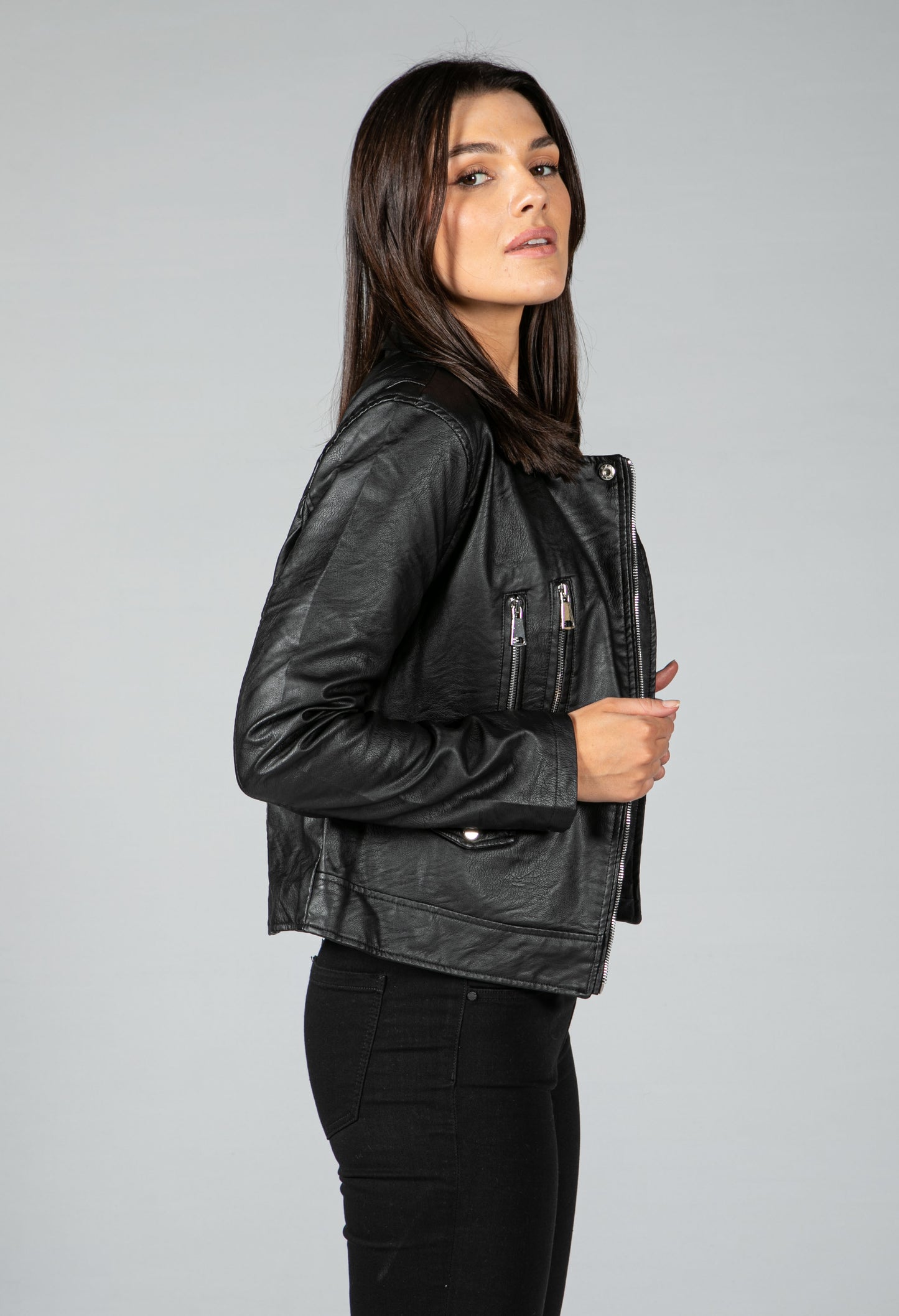 Faux Leather Biker Jacket-2