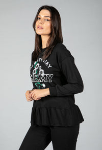 PAMELA SCOTT CREW NECK GRAPHIC JUMPER