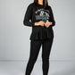 PAMELA SCOTT CREW NECK GRAPHIC JUMPER