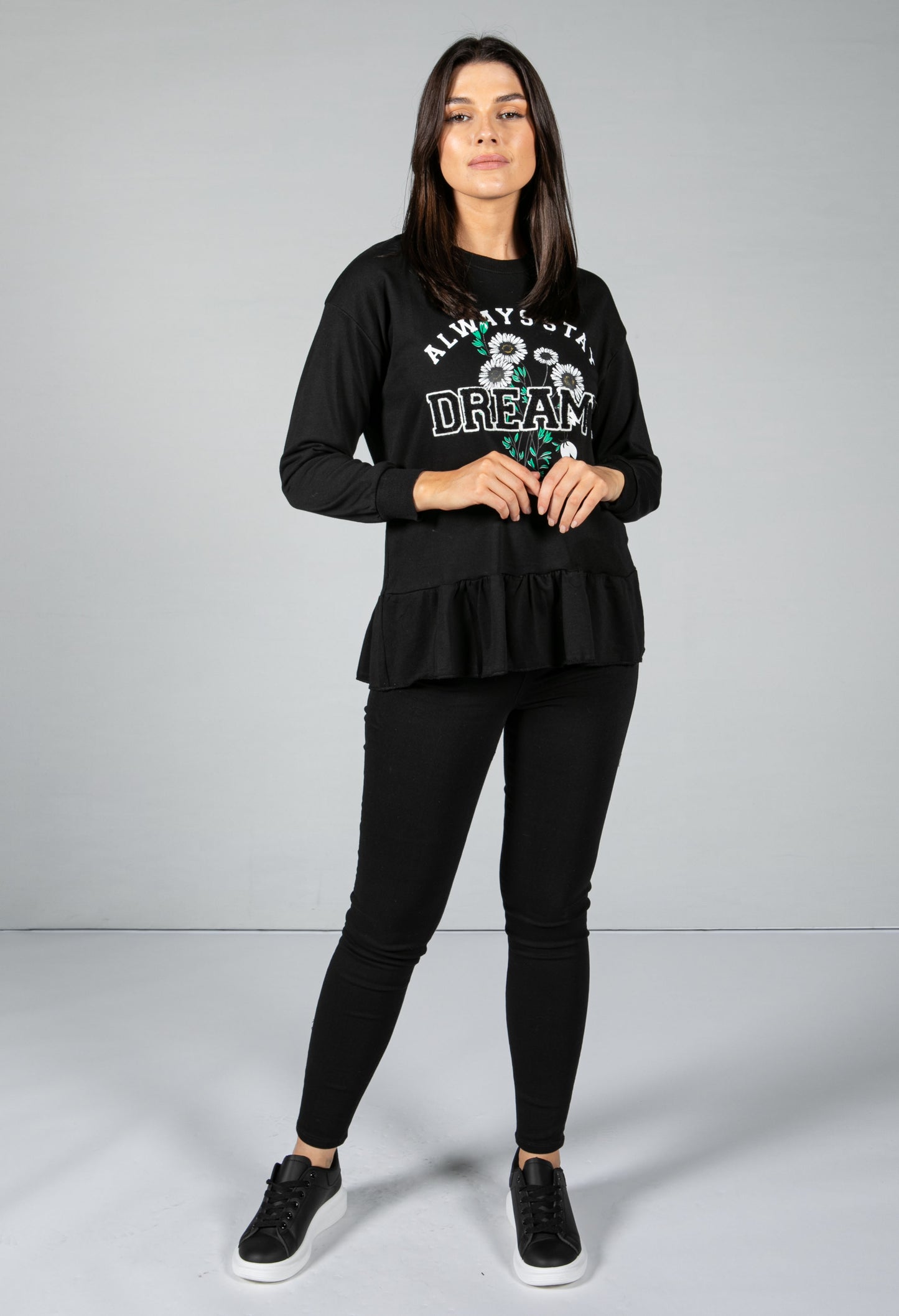 PAMELA SCOTT CREW NECK GRAPHIC JUMPER