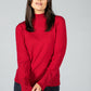 Fine Knit Mock Neck Sweater in Chilli