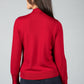 Fine Knit Mock Neck Sweater in Chilli