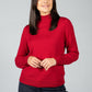 Fine Knit Mock Neck Sweater in Chilli