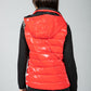 Red Metallic Faux Down Vest