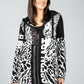 Modern Art Zip Up Cardigan