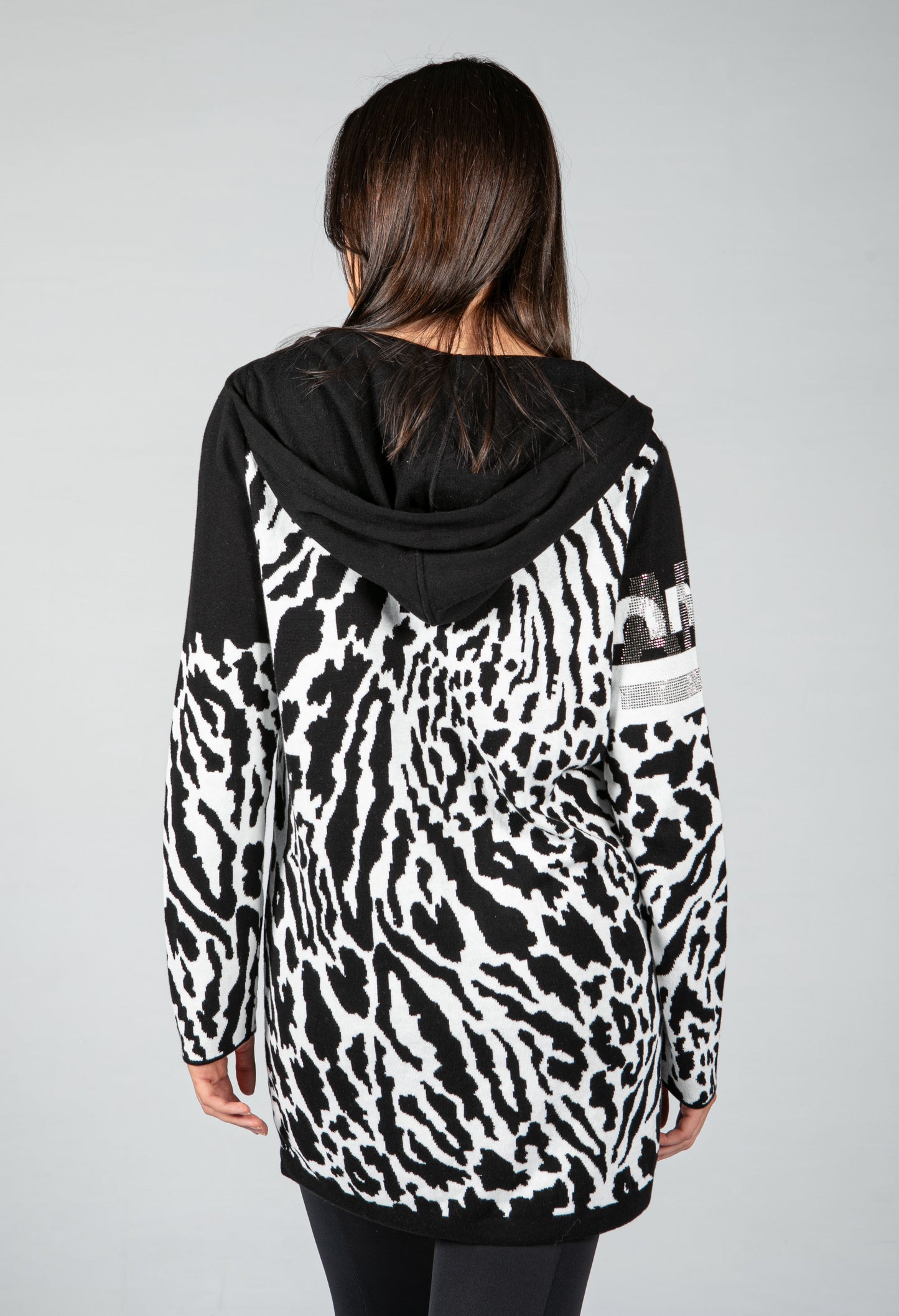 Modern Art Zip Up Cardigan