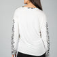 Long sleeve animal print top