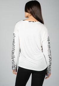 Long sleeve animal print top