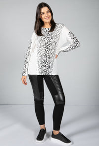 Long sleeve animal print top