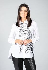 Animal Printed White Shirt