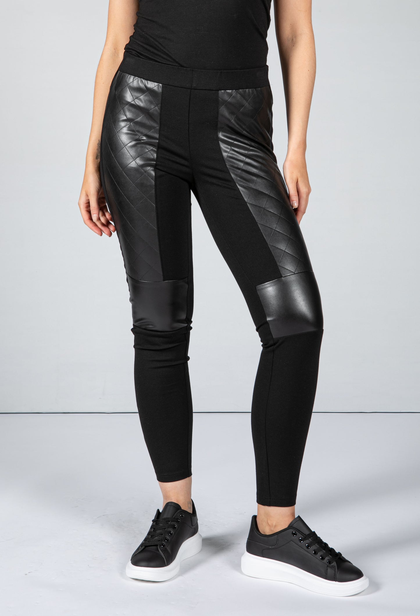 Faux Leather Sporty Leggings