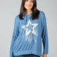 Soft Touch blue star hoodie