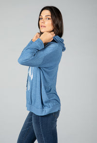 Soft Touch blue star hoodie