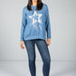 Soft Touch blue star hoodie