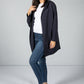 Hooded Open Cardigan in Navy