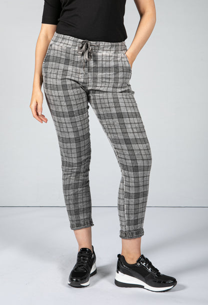 Charcoal Grey Check Trousers