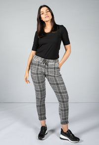 Charcoal Grey Check Trousers