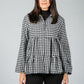 Gingham Tiered Zip Cardigan