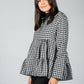 Gingham Tiered Zip Cardigan