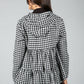 Gingham Tiered Zip Cardigan