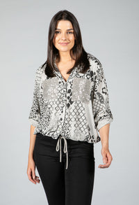 casual printed shirt in grey