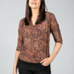 Paisley V neck blouse in Maroon